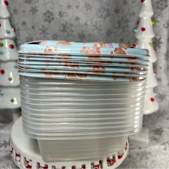 CWC Pastel Blue Christmas GIngerbread Snowman Theme Food Storage Containers - 24 - Picture 4 of 10